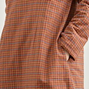 Small Orange Plaid Quilted Large Qipao Dress