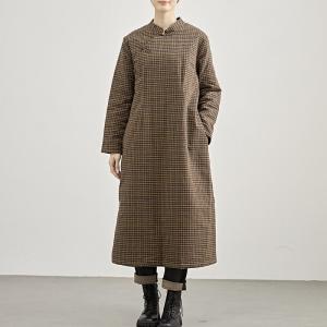 Colorful Little Plaids Frog Buttons Quilted Chinese Dress