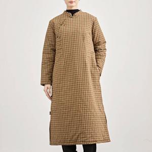 Yellow Checkers Over50  Pankou Qipao Dress