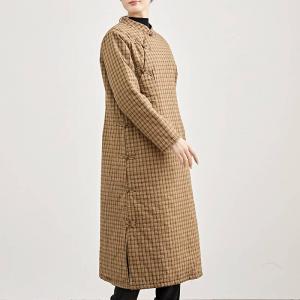 Yellow Checkers Over50  Pankou Qipao Dress