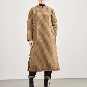 Yellow Checkers Over50  Pankou Qipao Dress