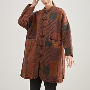 Frog Buttons Designer Linen Patterned Tunic