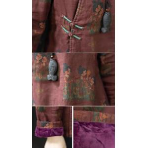 Girls Character Linen Slim-Waist Fleeced Blouse