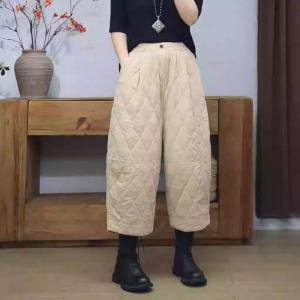 High Waist Warm Lined Corduroy Pants