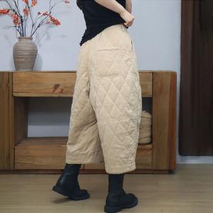 High Waist Warm Lined Corduroy Pants