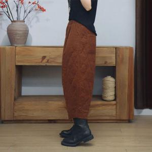 High Waist Warm Lined Corduroy Pants