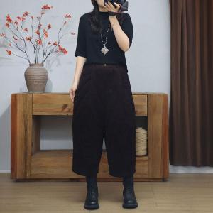 Neutral Colors Vintage Corduroy Wide Leg Pants