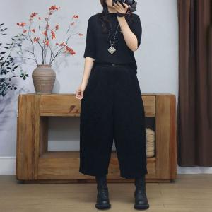 Neutral Colors Vintage Corduroy Wide Leg Pants