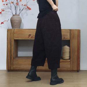 Neutral Colors Vintage Corduroy Wide Leg Pants