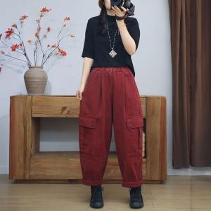 Multi-Pockets Versatile High Rise Fleeced Cargo Pants