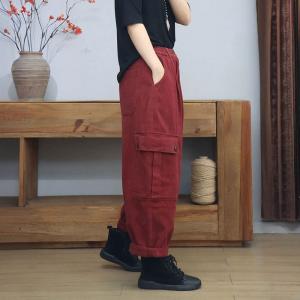 Multi-Pockets Versatile High Rise Fleeced Cargo Pants
