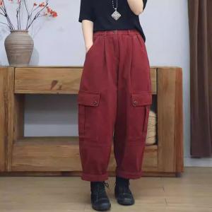 Multi-Pockets Versatile High Rise Fleeced Cargo Pants