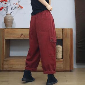Multi-Pockets Versatile High Rise Fleeced Cargo Pants