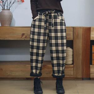 Front Zip Hooded Jacket with Classic Fleeced Gingham Pants