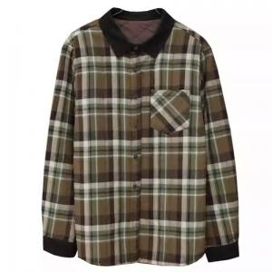 Quilted Polo Neck Green Tartan Shacket
