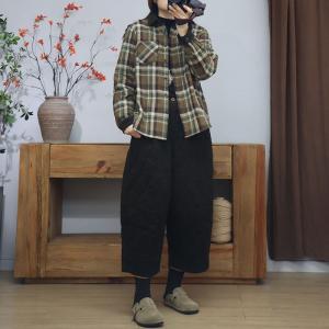 Quilted Polo Neck Green Tartan Shacket