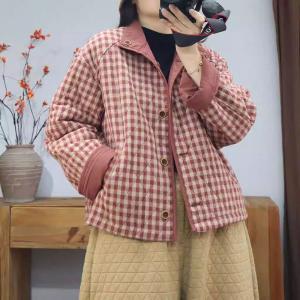 Small Plaids Designer Reversible Short Jacket