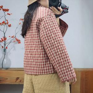 Small Plaids Designer Reversible Short Jacket