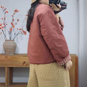 Small Plaids Designer Reversible Short Jacket
