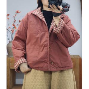 Small Plaids Designer Reversible Short Jacket
