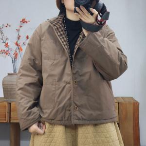 Small Plaids Designer Reversible Short Jacket