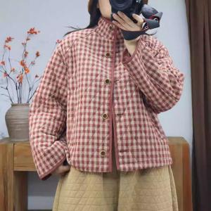 Small Plaids Designer Reversible Short Jacket