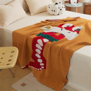 Cartoon Snake Orange Blanket