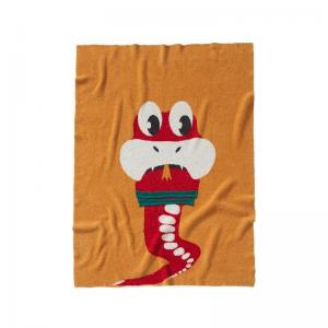Cartoon Snake Orange Blanket