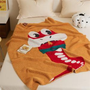 Cartoon Snake Orange Blanket