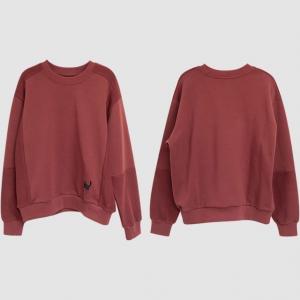 Cartoon Black Cat Casual Dark Red Sweatshirt