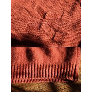 Reddish Orange Sheep Wool Jacqaurd Sweater