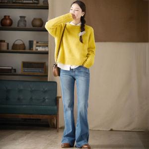 Pop Colors Crew Neck Oversized Sweater