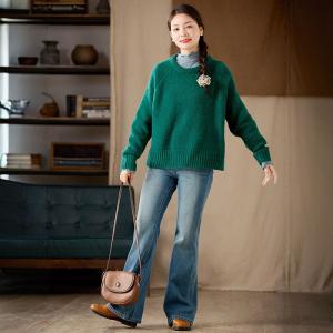 Pop Colors Crew Neck Oversized Sweater