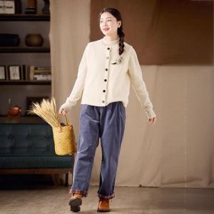 Crew Neck Single-Breasted Woolen Waistcoat