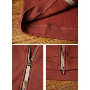 Dark Red Fleeced Lined Cotton Hooded Jacket