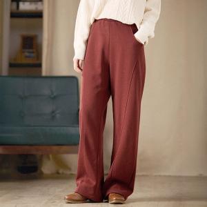 Casual Comfy Long Fleeced Straight Leg Pants