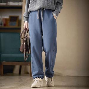 Daily Fashion Casual Blue Loose Sweatpants