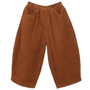 Plus Size Corduroy Winter Wide Leg Cropped Pants