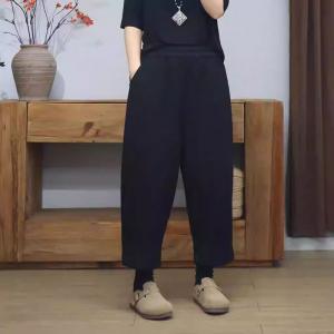 Winter Casual Wool Tweed Fleeced Ankle Pants