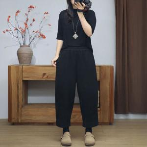 Winter Casual Wool Tweed Fleeced Ankle Pants