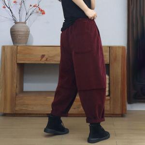Winter Warm Lined Corduroy Hammer Pants