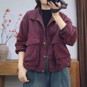 Tartan Lined Cotton Short Polo Barn Jacket