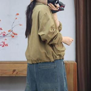 Tartan Lined Cotton Short Polo Barn Jacket