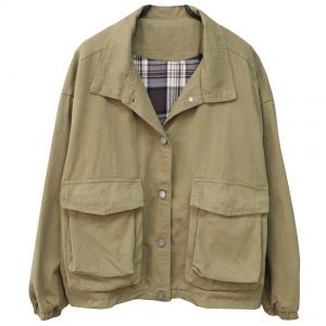Tartan Lined Cotton Short Polo Barn Jacket