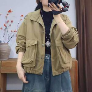 Tartan Lined Cotton Short Polo Barn Jacket