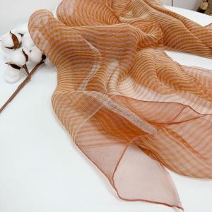 Mulberry Silk and Wool Striped Elegant Scarf