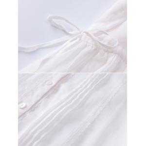 Lace Sleeves Organic Ramie White Maxi Resort Dress