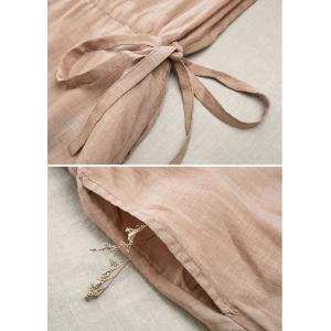 Minimalist Chic Tied Waist Linen Summer Dress
