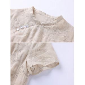 Mandarin Collar Embroidery Summer Shift Dress