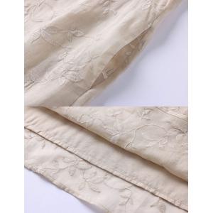 Mandarin Collar Embroidery Summer Shift Dress
